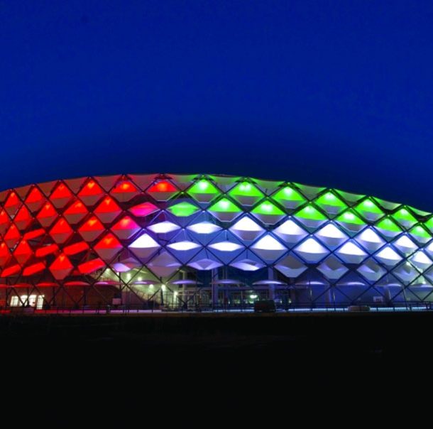 Hazza Bin Zayed Stadium is a sports investment and a tourist attraction